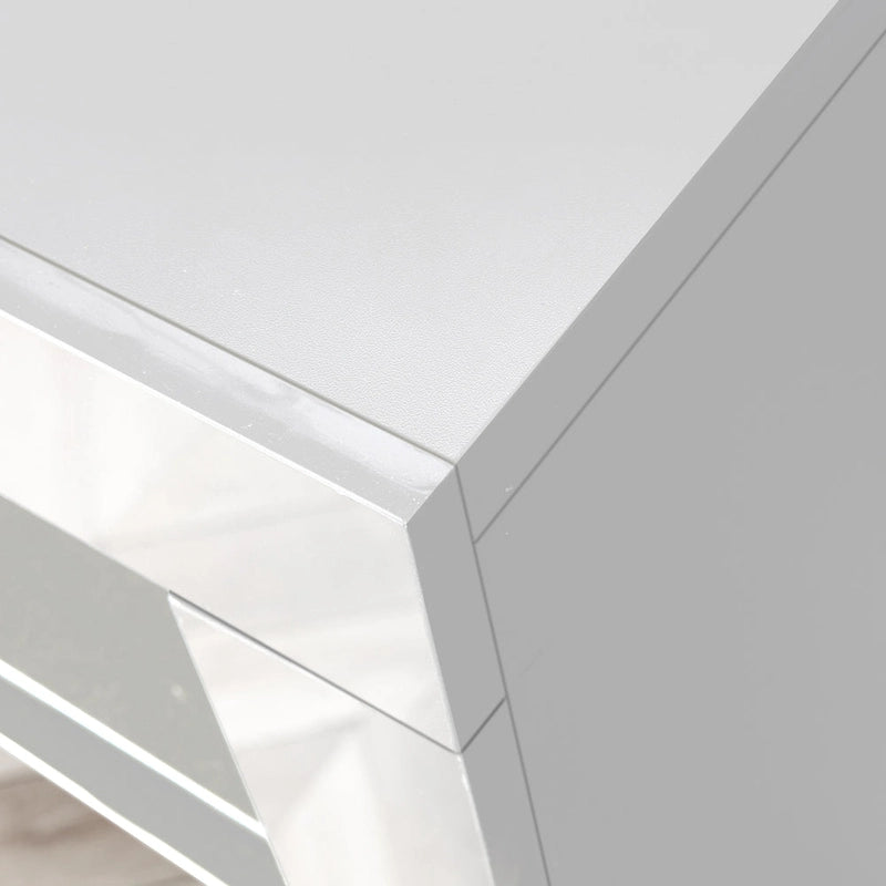 Aparador de 3 puertas blanco brillante con luces LED