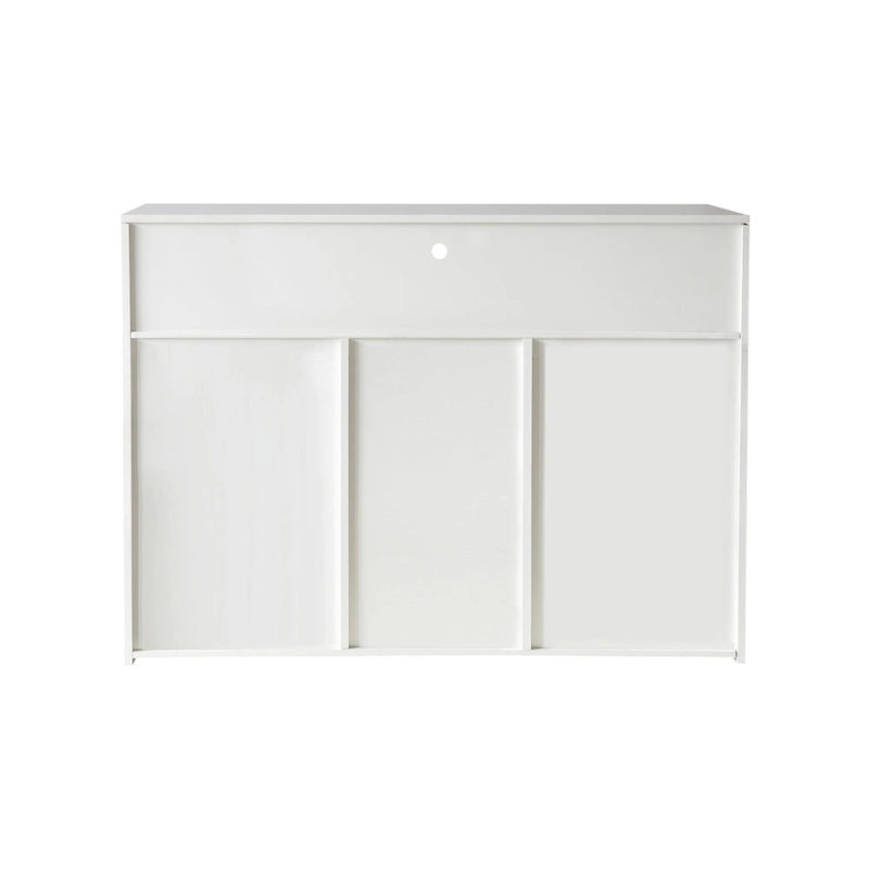 Aparador de 3 puertas blanco brillante con luces LED