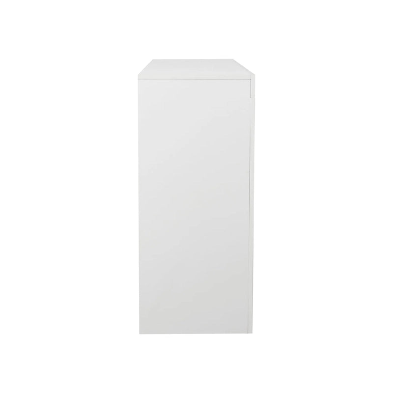 Aparador de 3 puertas blanco brillante con luces LED
