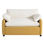 Sillón de chenilla con bloques de color azul y crema, 1 plaza