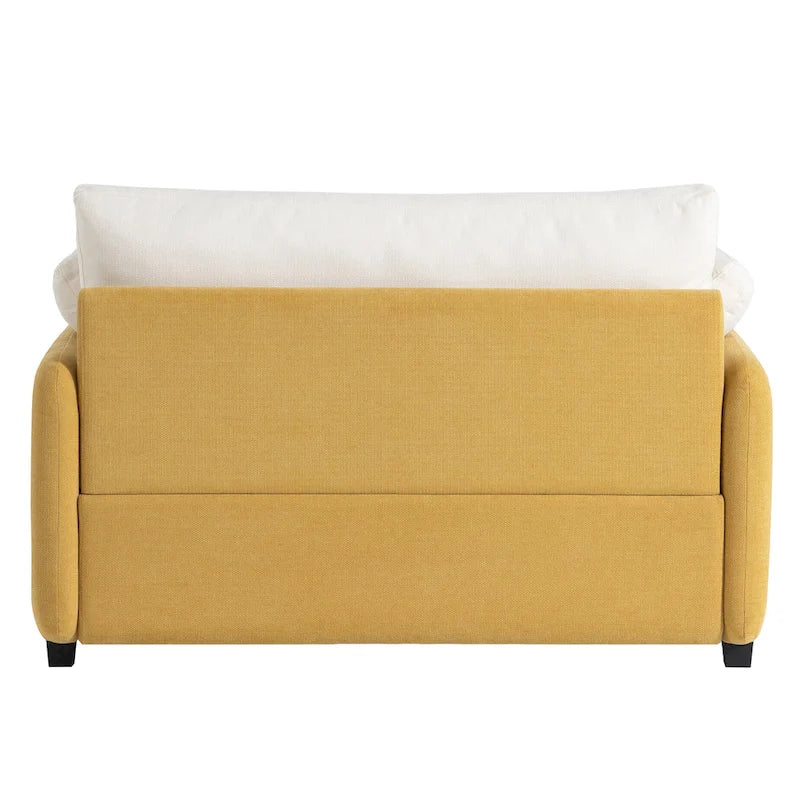 Sillón de chenilla con bloques de color azul y crema, 1 plaza