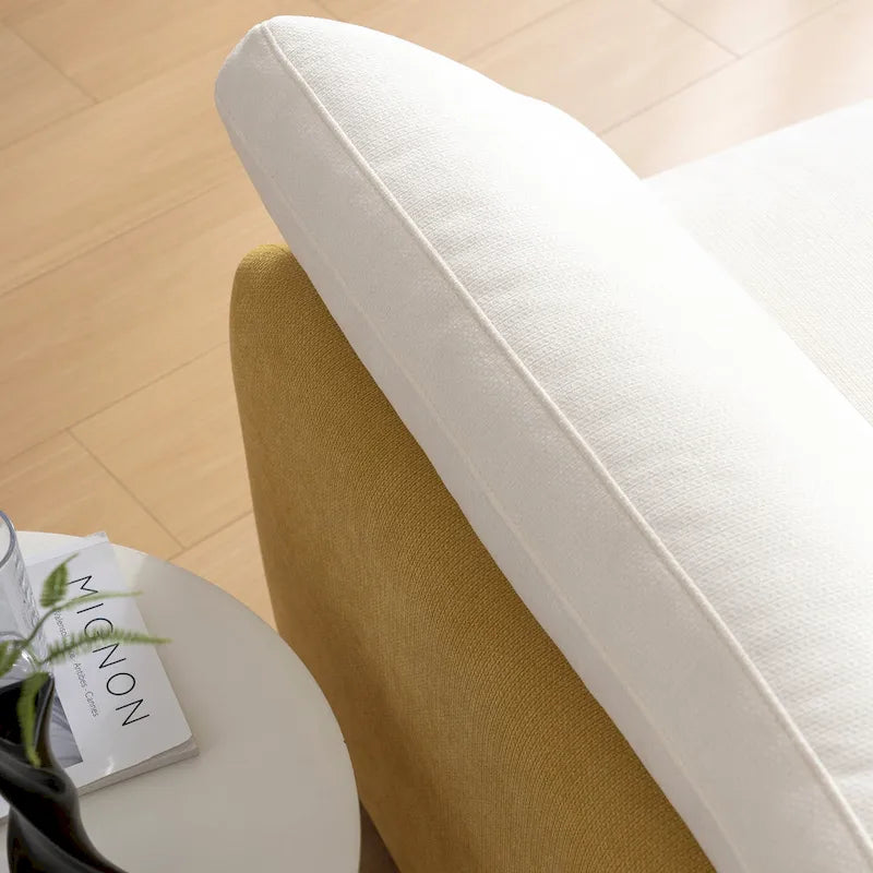 Sillón de chenilla con bloques de color azul y crema, 1 plaza
