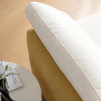 Sillón de chenilla con bloques de color azul y crema, 1 plaza