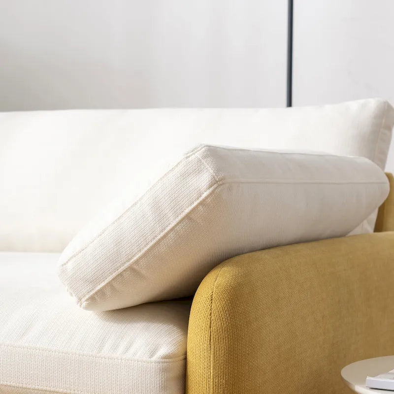 Sillón de chenilla con bloques de color azul y crema, 1 plaza