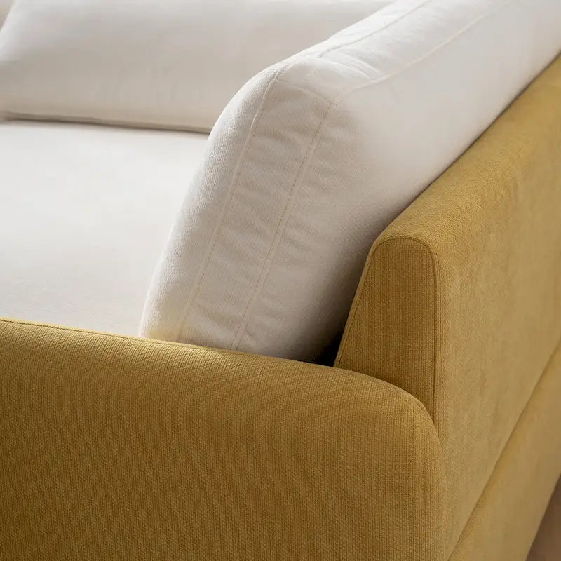 Sillón de chenilla con bloques de color azul y crema, 1 plaza