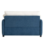 Sillón de chenilla con bloques de color azul y crema, 1 plaza