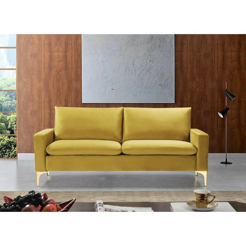 Juego de sala de estar de terciopelo de 2 piezas — Rosa / Azul / Amarillo / Verde / Crema / Gris