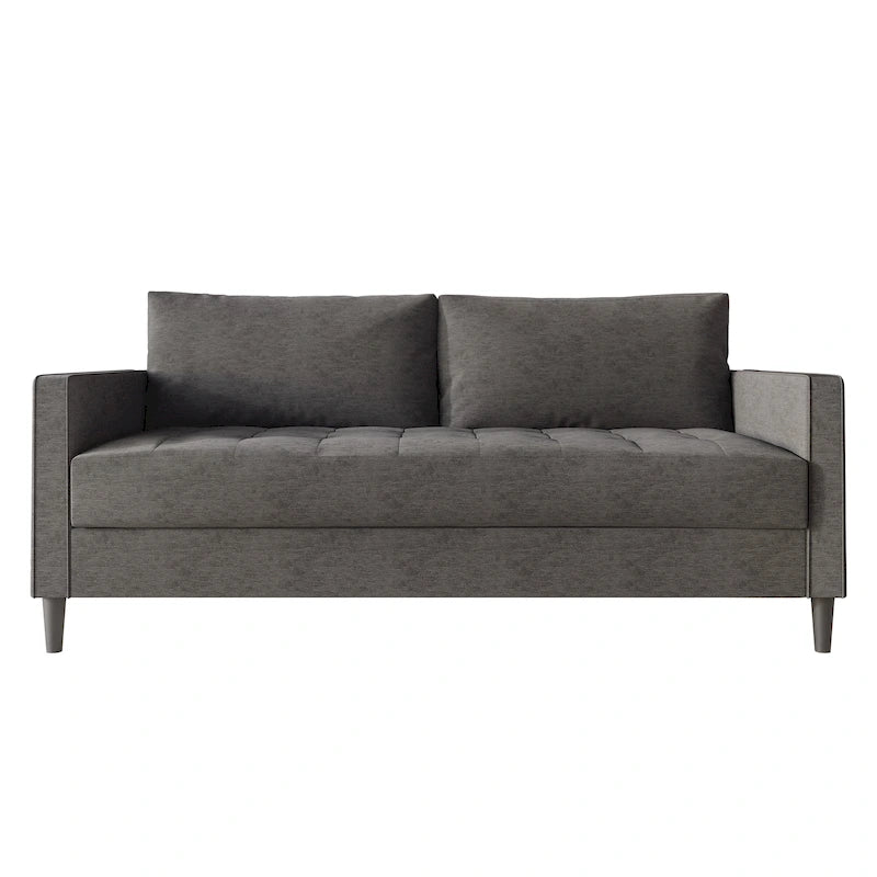 Sofá de lino de 2,5 plazas gris oscuro / rojo / gris / azul / beige