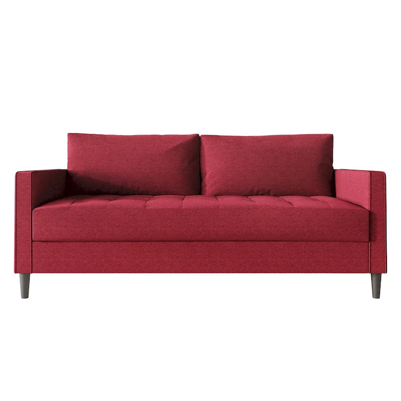 Sofá de lino de 2,5 plazas gris oscuro / rojo / gris / azul / beige