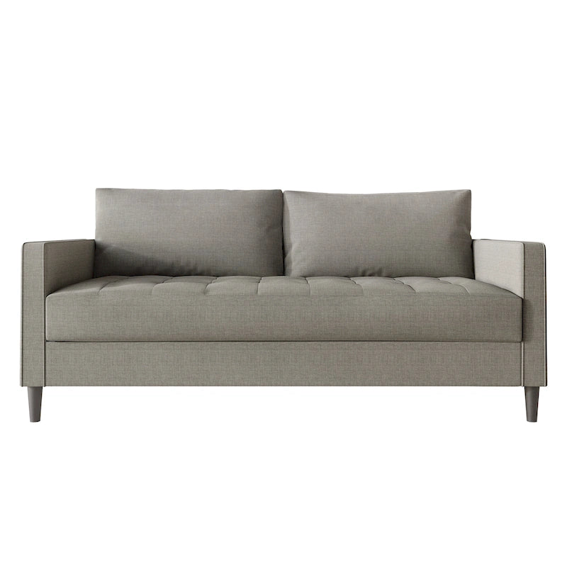 Sofá de lino de 2,5 plazas gris oscuro / rojo / gris / azul / beige