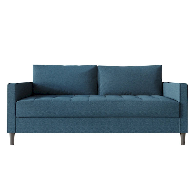 Sofá de lino de 2,5 plazas gris oscuro / rojo / gris / azul / beige