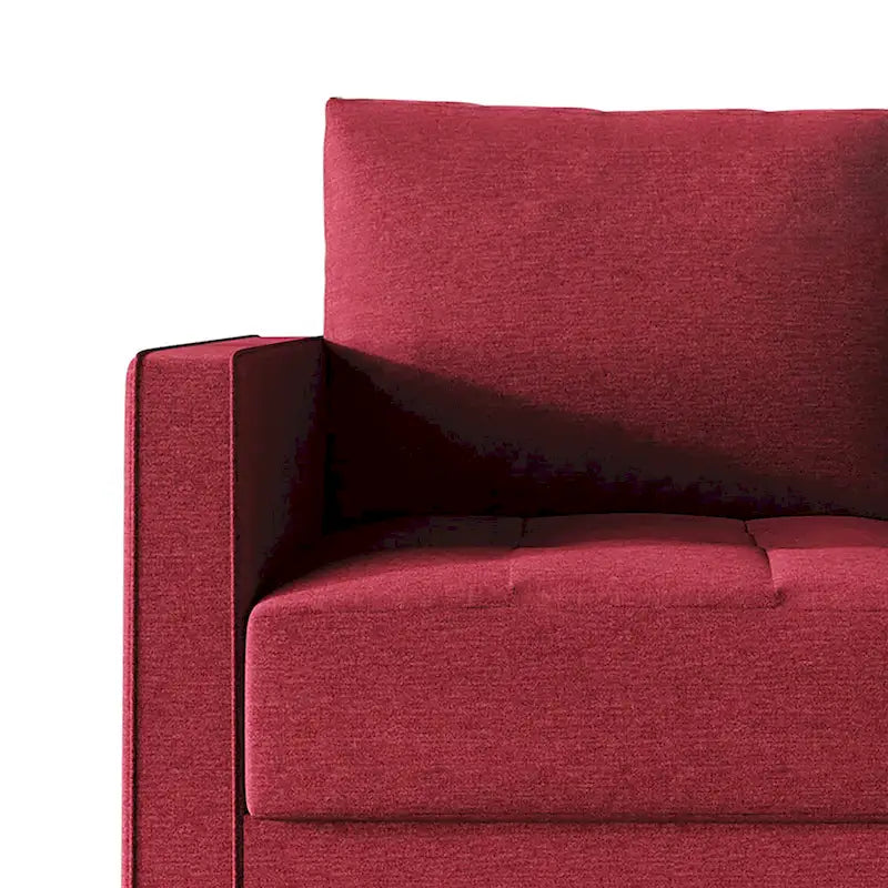 Sofá de lino de 2,5 plazas gris oscuro / rojo / gris / azul / beige