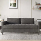 Sofá de lino de 2,5 plazas gris oscuro / rojo / gris / azul / beige