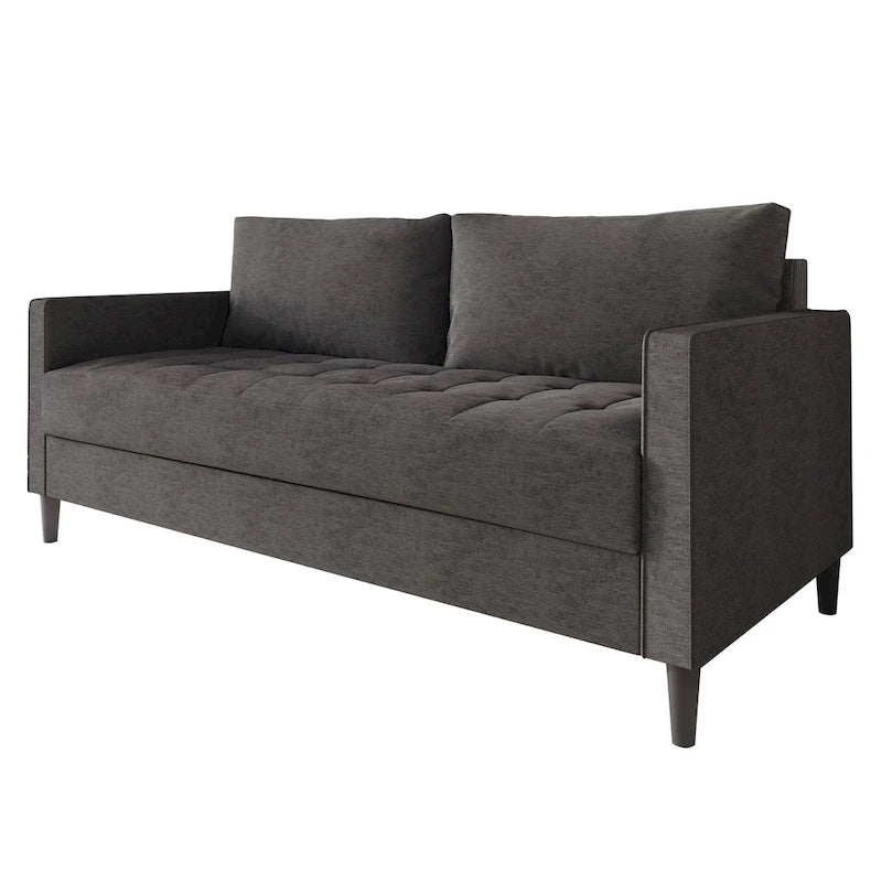 Sofá de lino de 2,5 plazas gris oscuro / rojo / gris / azul / beige