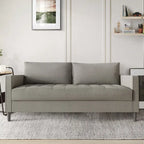 Sofá de lino de 2,5 plazas gris oscuro / rojo / gris / azul / beige