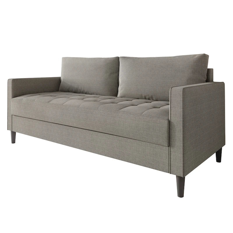 Sofá de lino de 2,5 plazas gris oscuro / rojo / gris / azul / beige