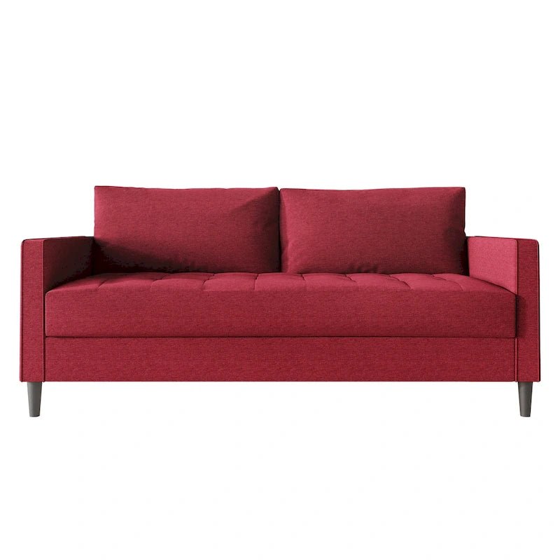 Sofá de lino de 2,5 plazas gris oscuro / rojo / gris / azul / beige