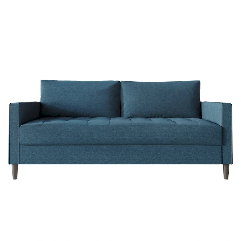 Sofá de lino de 2,5 plazas gris oscuro / rojo / gris / azul / beige