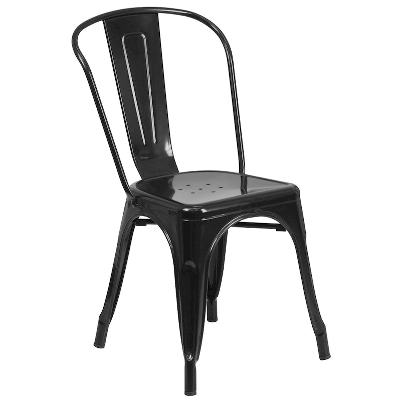Juego de bistró de metal negro/multicolor, 2 asientos, interior/exterior