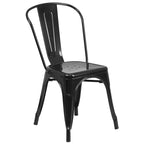 Juego de bistró de metal negro/multicolor, 2 asientos, interior/exterior
