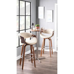 Carson Carrington Sauda 30  Fixed-Height Bar Stool with Bent Wood Legs and Round Footrest (Set of 2)