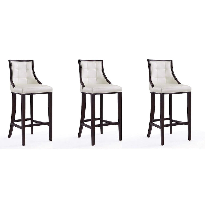 Taburete de bar tradicional, juego de 3 — Blanco perla / Bronce / Crema / Gris guijarro / Gris claro