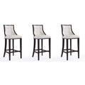 Taburete de bar tradicional, juego de 3 — Blanco perla / Bronce / Crema / Gris guijarro / Gris claro