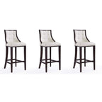 Taburete de bar tradicional, juego de 3 — Blanco perla / Bronce / Crema / Gris guijarro / Gris claro