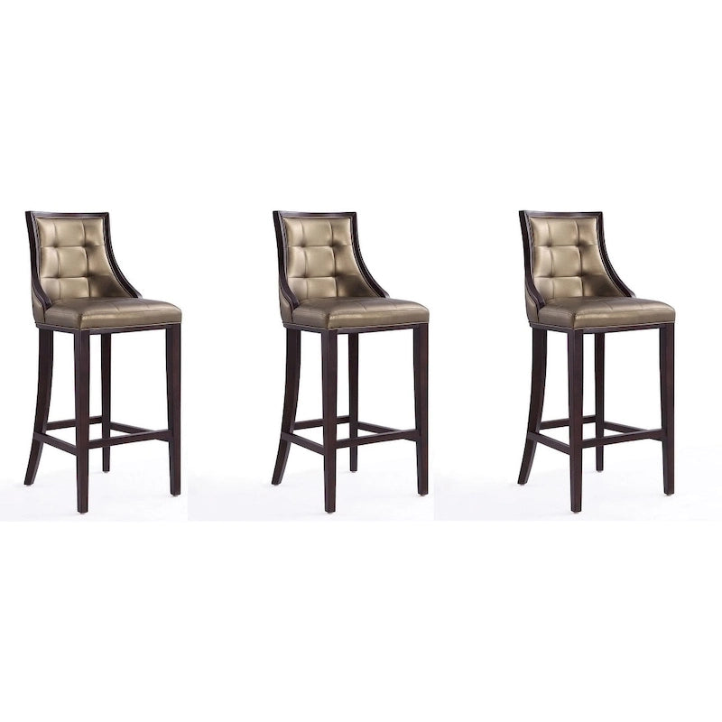Taburete de bar tradicional, juego de 3 — Blanco perla / Bronce / Crema / Gris guijarro / Gris claro
