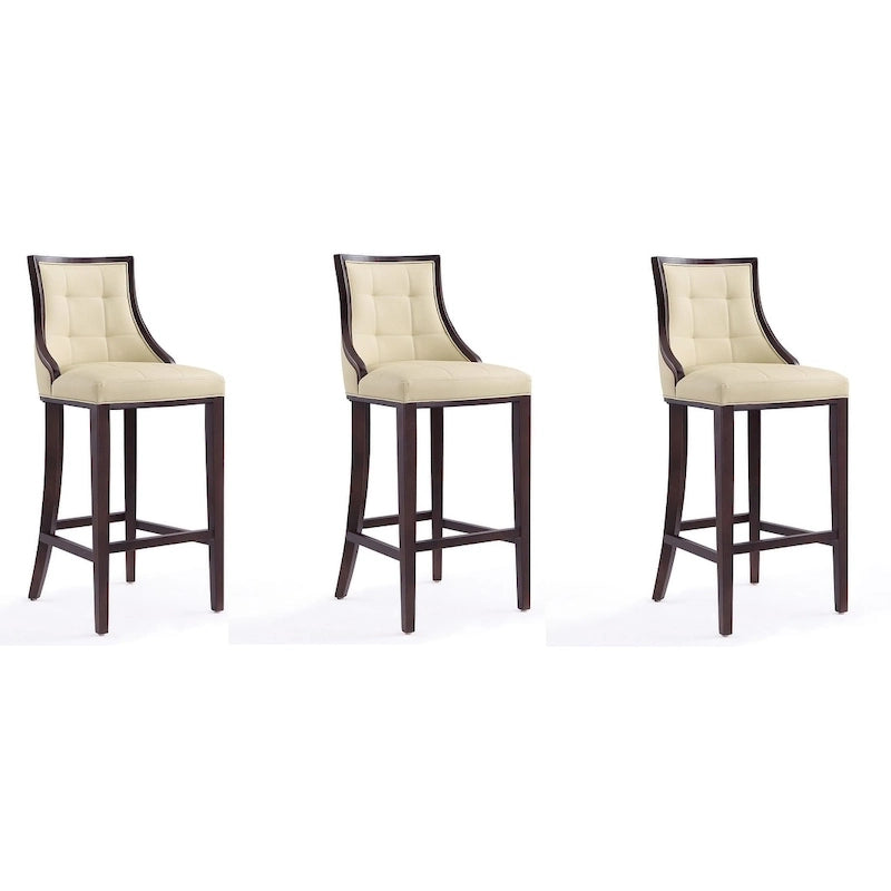 Taburete de bar tradicional, juego de 3 — Blanco perla / Bronce / Crema / Gris guijarro / Gris claro