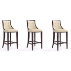 Taburete de bar tradicional, juego de 3 — Blanco perla / Bronce / Crema / Gris guijarro / Gris claro