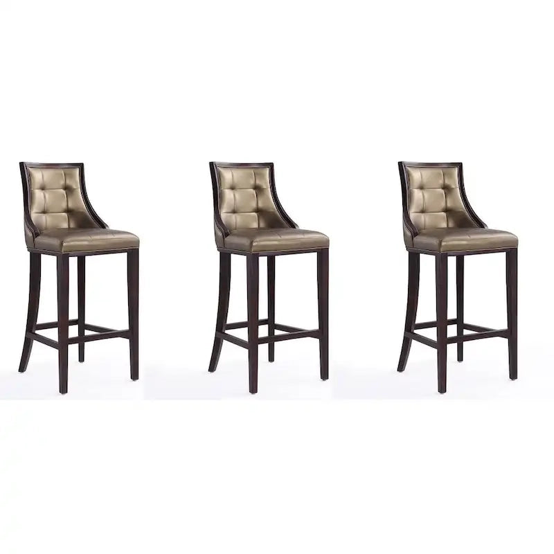 Taburete de bar tradicional, juego de 3 — Blanco perla / Bronce / Crema / Gris guijarro / Gris claro