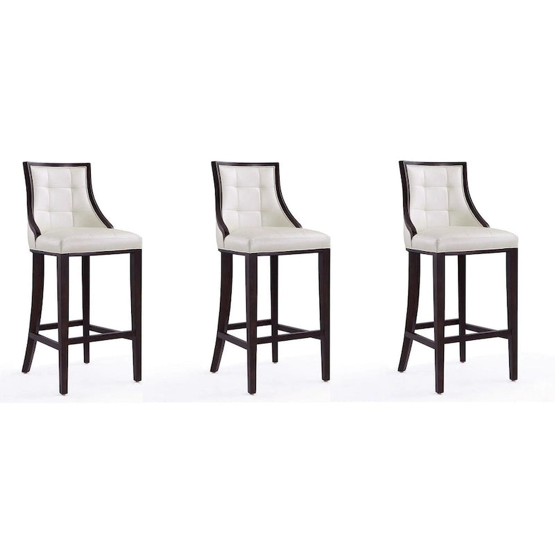 Taburete de bar tradicional, juego de 3 — Blanco perla / Bronce / Crema / Gris guijarro / Gris claro
