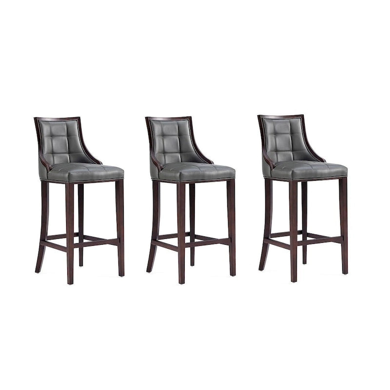 Taburete de bar tradicional, juego de 3 — Blanco perla / Bronce / Crema / Gris guijarro / Gris claro