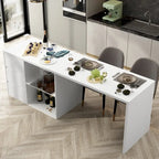 Isla de cocina blanca con almacenamiento, 2 caras