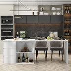 Isla de cocina blanca con almacenamiento, 2 caras