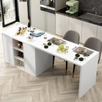 Isla de cocina blanca con almacenamiento, 2 caras