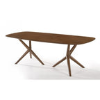 Mesa de comedor rectangular de nogal marrón, para 8 personas