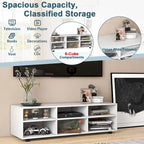 Mueble para TV blanco de 6 compartimentos, hasta 55"