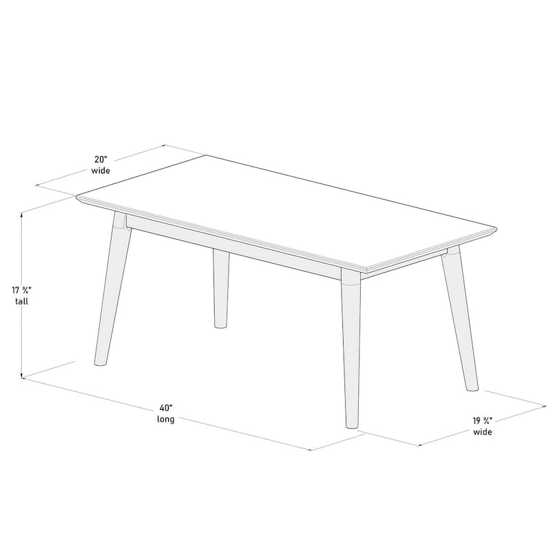 Mesa de centro rectangular de nogal americano/nogal negro/pacana de mediados de siglo, 1 asiento, 40"