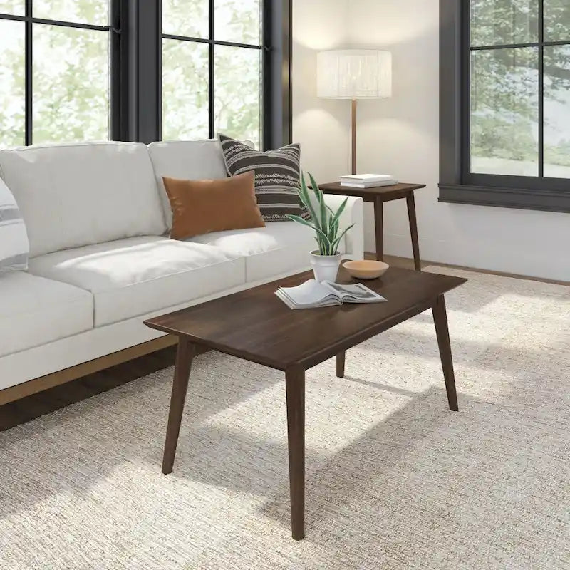 Mesa de centro rectangular de nogal americano/nogal negro/pacana de mediados de siglo, 1 asiento, 40"