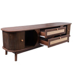 Mueble de TV de ratán natural, 2 colores, para televisores de hasta 75 pulgadas