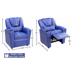 Sillón reclinable para niños con portavasos, 1 asiento