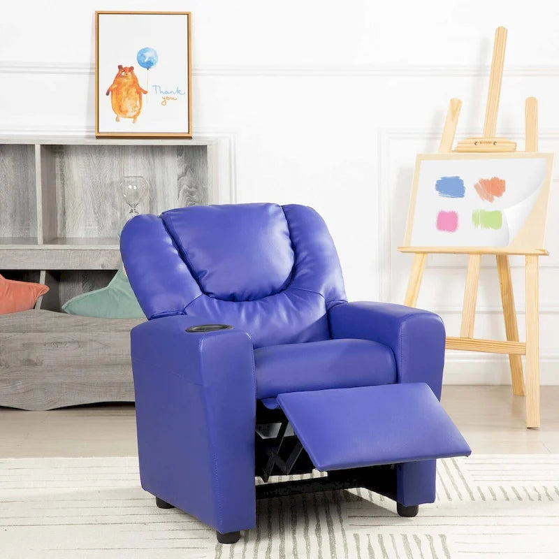 Sillón reclinable para niños con portavasos, 1 asiento