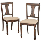 Sillas de comedor estilo rústico de granja de madera recuperada/marrón rústico/gris envejecido, juego de 2