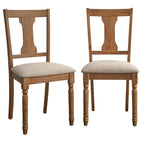 Sillas de comedor estilo rústico de granja de madera recuperada/marrón rústico/gris envejecido, juego de 2