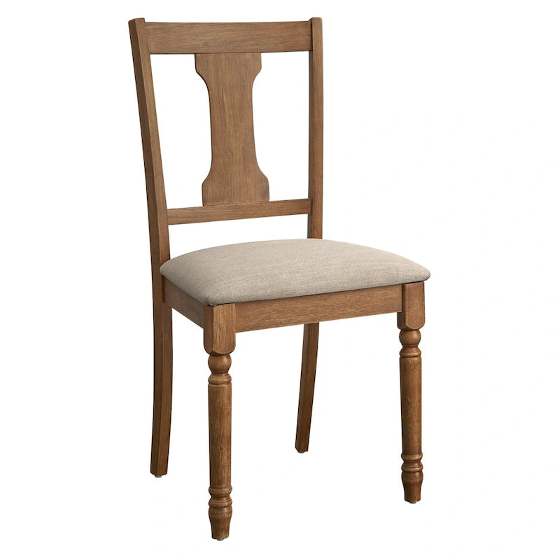 Sillas de comedor estilo rústico de granja de madera recuperada/marrón rústico/gris envejecido, juego de 2