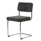 Silla de comedor de pana mostaza/gris/verde, juego de 2