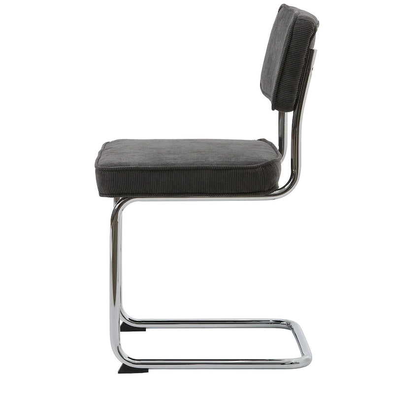 Silla de comedor de pana mostaza/gris/verde, juego de 2