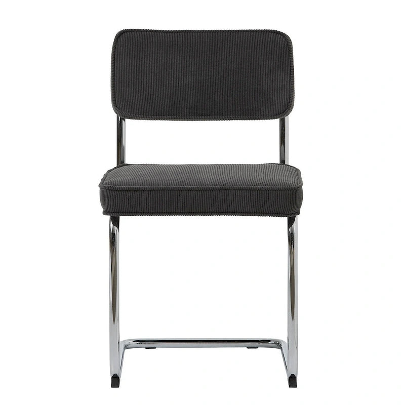 Silla de comedor de pana mostaza/gris/verde, juego de 2